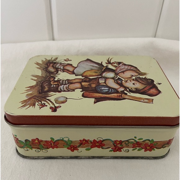 Vintage  70’s  Hummel First Kiss Stationery Box collectible graphic Tin 1970s - Picture 3 of 12